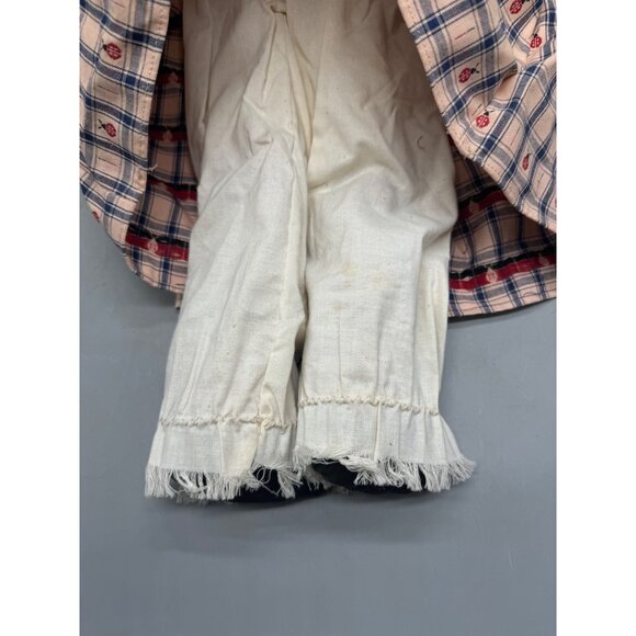 Vintage Raggedy Ann Cloth Doll Red Yarn Hair & Plaid Dress ladybug 24" READ - Picture 6 of 6